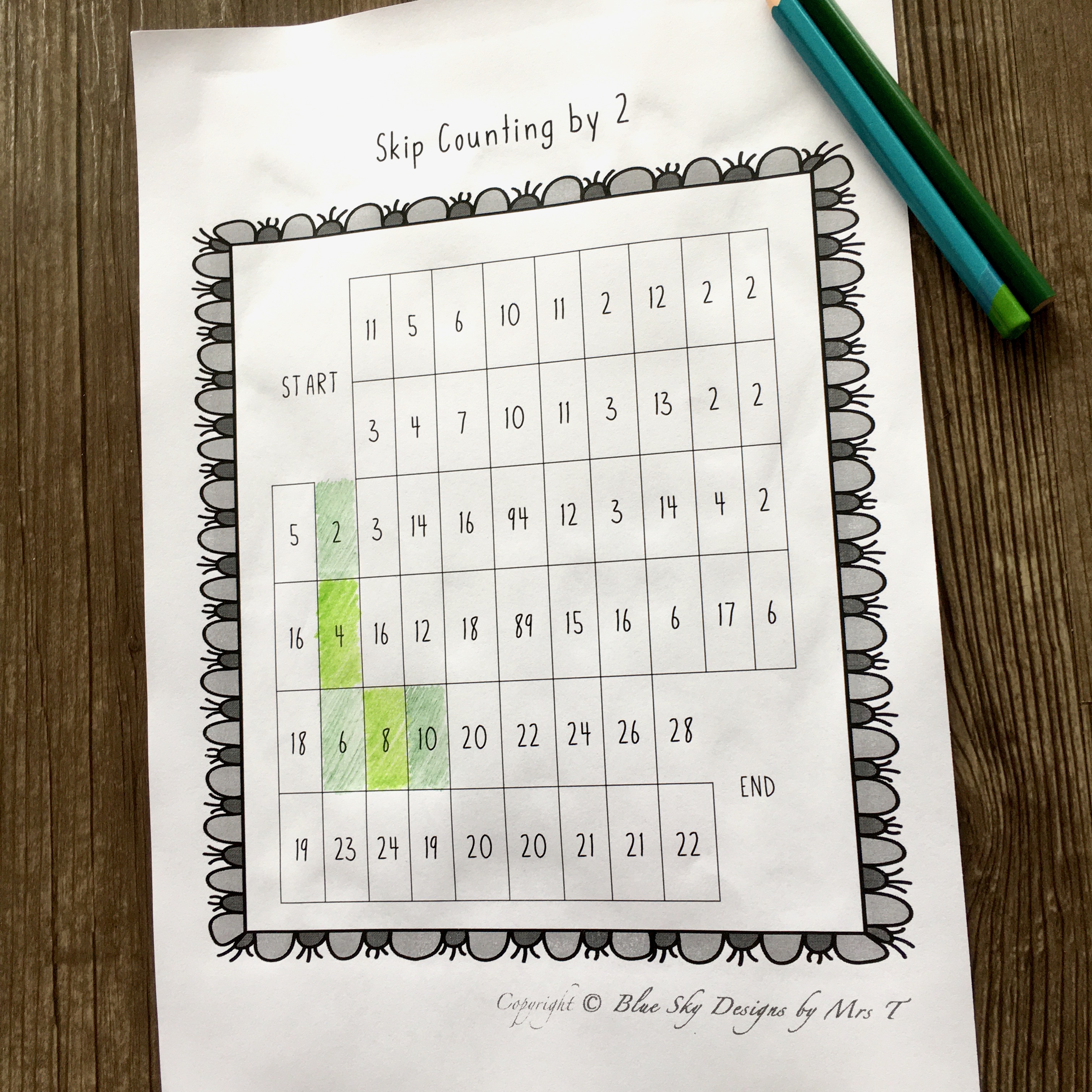 Skip Counting Maze Worksheet