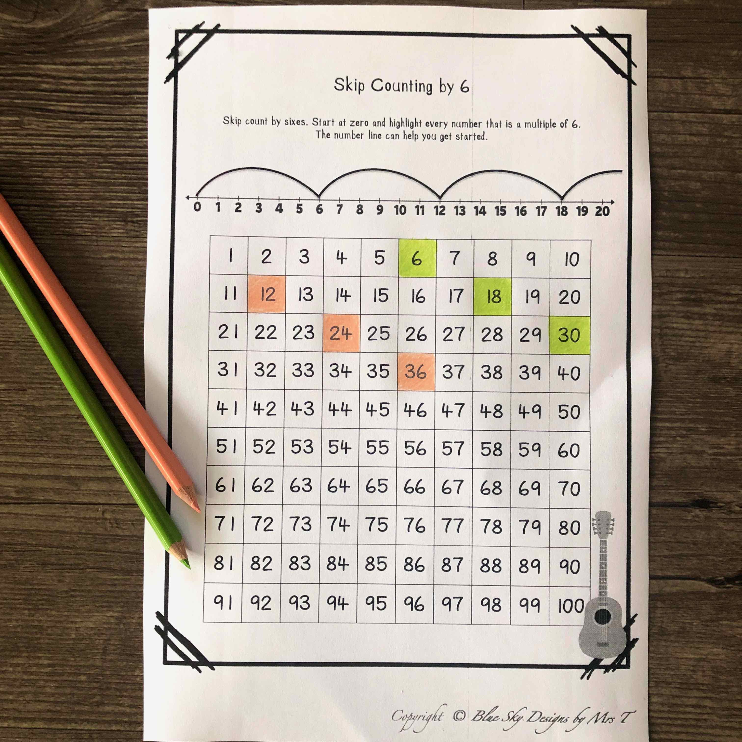 Skip Counting by 6 Worksheet